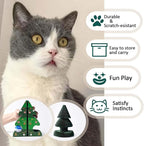 Christmas Modern Cat Scratcher - Reversible Cardboard Scratcher for Cats, Kitty kurlz cat Toy & Twisty Paws cat Toy, Fun Toys for Bored Indoor Cats