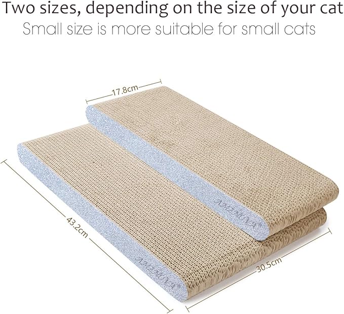 AMZNOVA Cat Scratcher Rescratch Cat Scratching Board, Scratching Pad with Catnip for Indoor, Flat Cardboard Scratcher Scratch Board for Kitten, Narrow, Glitter Silver