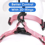 Pawtitas Solid Step-in Dog Harness – Adjustable No-Pull Vest for Puppies to Seniors, Safe & Comfortable XS Millennial Pink
