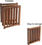 LZRS 4-Panel Wooden Free Standing Foldable Dog Gate Indoor – 24" High, Extra Wide Step-Over Safety Pet Gate for Doorways, Stairs, Hallways, Large Spaces & Playpen for Puppies Indoor Use, Oak