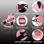 voopet Service Dog Harness, Emotional Support Pet Vest Harness, Reflective Breathable and Adjustable No-Pull ESA Dog Harness for Small Medium Large Dogs (with 4 PCS Removeable Tags)