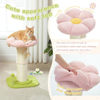 PEQULTI Cat Tree Flower Cat Tower for Indoor Cats and PEQULTI Flower Cat Scratching Post, Small Cat Tree, Tall Cat Scratcher