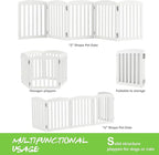 SPIRICH 120" Extra Wide 28" Tall Dog Gate Indoor, Dog Gates for Doorways, Stairs, The House, Wooden Freestanding Foldable Pet Gate, Step Over Puppy Gate, 5 Panels, White