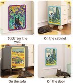 Cat Nail File Scratching Board, Natural Art Cat Scratcher, Wall-Mounted, Corner-Mounted, or Floor-Mounted, 15" x 12" Sisal Mat for Nail Trimming and Furniture Protection (Yellow Harvest)