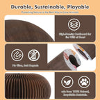 Magic Organ Cat Scratcher Toy with 2 Bell Balls - Interactive Transformable Cat Scratching Board, Foldable Corrugated Cardboard Track Toy for Indoor Cats & Kittens