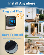Dog Door Bell(2026 Enhanced Touch), Wireless Dog Doorbells for Potty Training – Dog Bells to Go Outside, 1000Feet Range, Waterproof Button, 55 Melodies & 5 Notification Modes (2 Receivers+2Buttons)