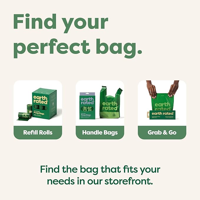 Earth Rated Poop Bags for Dogs Guaranteed Leak Proof and Extra Thick Waste Bag Refill Rolls, Unscented, 120 Bags