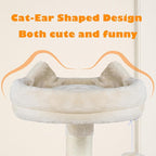 Yaheetech 62.5inches Cat Tree Cat Tower Kitten Condo with Platform & Hammock, Scratching Posts for Kittens Pet Play House with Plush Perch for Indoor Activity Relaxing, Beige