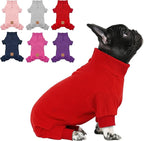 cyeollo Dog Pajamas Warm Christmas Dog Coat Pjs Fleece Thermal Doggie Onesie Stretchy Jumpsuits Cold Weather Jacket Puppy Small Puppy Pajamas Cat Apparel, Color Red XS