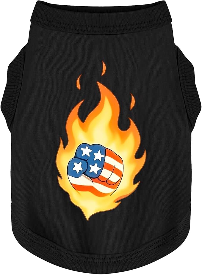 Discover Cozy Cotton Canine Wear: Soft, Lightweight, and Breathable Dog Shirt Vest, Keeping Your Furry Friend Warm and Comfy! Fist Flag 3XL