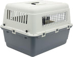 SportPet Designs Plastic Kennels Rolling Plastic Wire Door Travel Dog Crate - Medium, Gray (CM-2001-CS01)