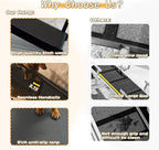 61" Dog Ramp for Bed,Birchwood Pet Ramp with Removable Side Rail and Non-Slip Surface, Pet Ramp for Small & Large Dogs with Rest Platform and DIY Glow Strips,Dog Stairs for Couch, Black