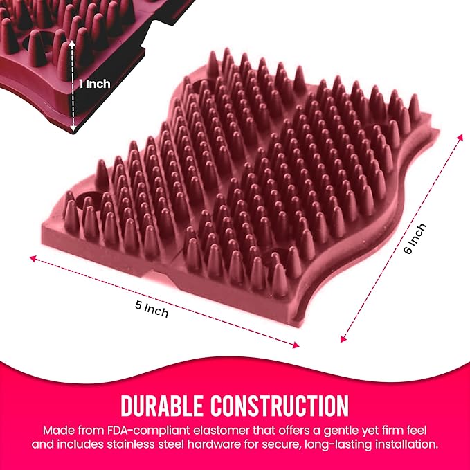 The Original ScratchnAll Animal Scratch Pad, Flexible Acupressure Nubs & Interlocking Design, Very Durable & All-Weather, Great for Domestic, Barnyard and Zoo Animals - USA Made, Wine