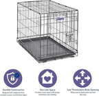 MidWest Homes for Pets 30-Inch iCrate for Medium Breeds, 21-40 lbs, Single Door Folding Dog Crate with Divider Panel, Leak-Proof Tray & Secure Latch, Portable, Durable & Easy to Assemble
