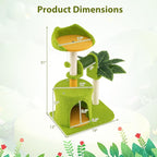PETSITE Palm Cute Cat Tree, 31 Inches Tall with Sisal Scratching Posts, Condo, Dangling Ball, and Self Groomer, Ideal for Indoor Small & Medium Cats (19 x 13 x 31 inches)