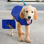 ROZKITCH Dog Winter Coat Soft Pullover Pajamas with Built-in Leash Hole, Pet Windproof Warm Cold Weather Jacket Vest Cozy Jumpsuit Apparel Outfit Clothes for Walking Hiking Travel Sleep Blue S