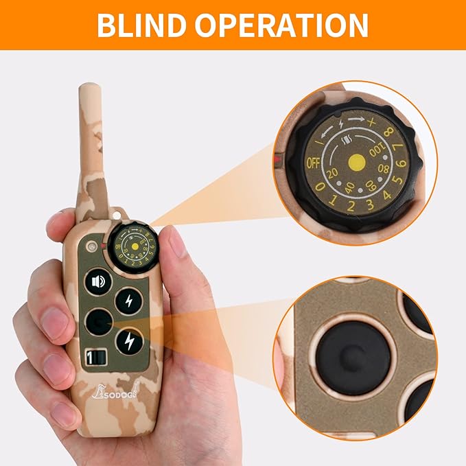 Electric Shock Collar - Dog Training Collar with Remote 2000ft, Waterproof Dog Shock Collar for Medium Large Dogs with Strong Vibration&Beep, Rechargeable E Collar with 2 Collar Straps (Desert Camo)