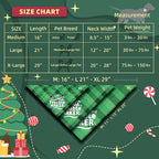 Christmas Dog Bandanas Naughty & Nice List Print - Santa's Favorite Trouble Maker - Pet Holiday Scarf Costume Gift, Green Plaid, Medium & Large Breed, 25-75lbs