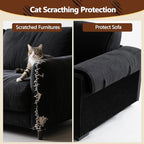 Cat Scratch Furniture Protector, 39.4"x15.8" Self Adhesive Cat Scratch Mat Pad,Cut to Fit DIY Replacement Carpet for Tree,Wall,Bed,Door, Couch Protector (Black)