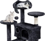 Topeakmart 54in Cat Tree, Cat Tower w/Large Cat Condo Scratching Posts and Perch, Cat Stand House Furniture, Black