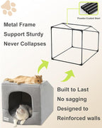 Hovicaed Indoor Dog House for Extra Large Medium Small Sized Dogs - Dog Tent with Washable Removable Cover, Pet Orthopedic Dog Cave Bed Egg-Crate Foam Cushion, Inside Dog House Large Space(L)