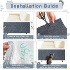 157.4"X15.8" Cat Scratch Furniture Protector, Anti Scratch Couch Protector from Cat Claws, Self-Adhesive Cat Scratching Pads, DIY Couch Cat Scratcher for Corner Sofa Wall & Door (Gray)