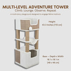 TRIXIE Lucano XXL Cat Tree, 43.3 -in Cat Tower with 8 Jute Scratching Posts, Hammock & Plush & Sisal Covered Condo, Sturdy Base, Interactive Pom-Poms, Indoor Furniture for Climbing & Relaxation, Brown