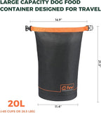 FXW Dog Food Travel Bag，Large Capacity for Travel Kibble Storage Perfect for RV Road Trips, Camping, Longterm Dog Boarding Gear Accessories Gray, 85 Cups