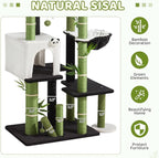 Erinnyees Cat Tree, 71.3 Inches Cat Tower for Indoor Cats with Panda Design, Spacious Cute Kitty Condo with Sisal Scratching Post, Cozy Hammock and Multi-Level Platform, Stylish Pet Furniture