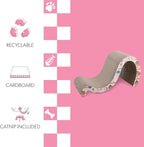 CSR1013D Kona 27" Modern Cardboard Double-Sided Wave Cat Scratcher with Catnip, Pattern Party