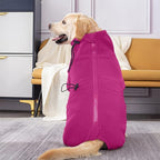 ROZKITCH Large Dog Winter Coat, Pet Windproof Warm Cold Weather Jacket Vest Cozy Jumpsuit Apparel Outfit Clothes for Small Medium Large Dog Walking Hiking Sleep Pink 2XL