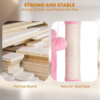 54in Cat Tree Tower for Indoor Cats, Cat Tower with Cat Scratching Post, Multi-Level Cat Furniture, Cat Tower with Funny Toys for Kittens-Pink