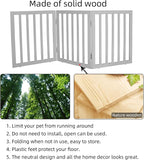 ZJSF Freestanding Indoor Dog Gate for House Foldable Wood Grey Puppy Gate for Doorways Pet Gate for Stairs Extra Wide Pet Fence 24" Height 3 Panels