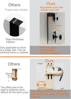 Door Hanging Cat Tree,Door Hanging Cat Shelf with Soft Mat,4-Levels Over The Door Cat Climber for Indoor Cats(Wooden-67.3" H X 23.2" L X 8.3" W)