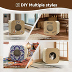 Cat Scratcher House, Cozy Cardboard Design, Safe and Secure for Kittens, Eco-Friendly,Plain Board (Square)