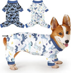 Glittme 2PACK Dog Pajamas Soft Dogs Clothes for Small Medium Dogs Elastic Cats Apparel Breathable Dog Pjs for Puppy