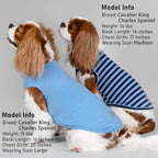 KYEESE 2Pack Dog Shirt, Soft Striped Dogs T Shirts, Lightweight Pet Tank Top, Sleeveless Dog Shirt for Large Dogs, Stretchy Comfortable Pet Vest, Dark Blue, 3XL