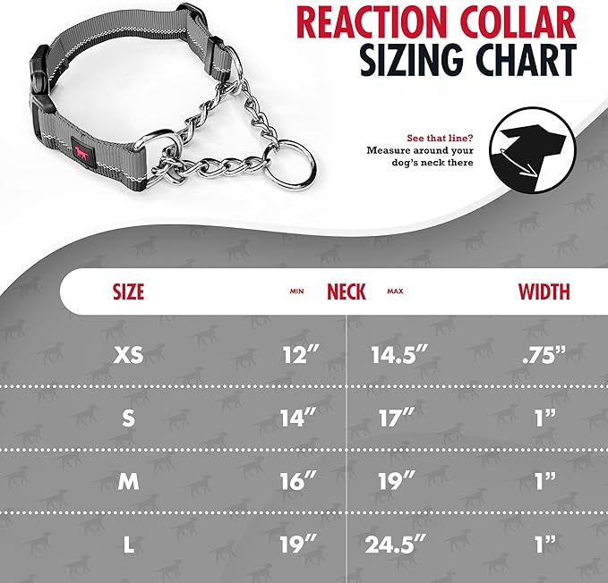 Tuff Pupper Martingale Collar for Dogs | Gentle Nylon & Steel Chain Limited Cinch Design is Perfect for Training | Dual Leash Attachment Points | Durable Quick Release Buckle | Sizing for All Breeds