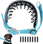 Adjustable No Pull Dog Collar - Heavy Duty Martingale Slip Collar with Reflective Widened Nylon & Metal Buckle for Training Walking Hunting (Small/Medium/Large Dogs),Blue,L