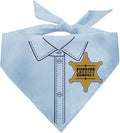 Sheriff Dog Bandana | Professions Halloween Costume | 100% Cotton Triangle | Made in USA | Police Theme | Parade Party | Trick or Treat | Matching Set | Assorted Sizes | Baby Blue X-Small (1153)