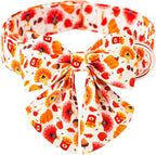 Tunkoo Dog Collar with Pretty Bow Tie Pumpkin and Turkey Pattern - Durable, Adjustable and Stylish Thanksgiving Pet Collar, Available in Small Medium Large, S