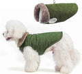 BEAUTYZOO Winter Dog Coat with Harness Built in, Warm Dog Puffer Jacket Vest Padded Fleece Cold Weather Coats Windproof Waterproof Snow Jackets Clothes for Small Medium Puppy, Green S