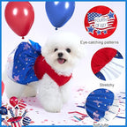 XPUDAC 4th of July Tulle Dog Dress Patriotic Clothes Doggie Outfit with Bow Independence Stars Skirt Pet Holiday Apparel for Small Dog Girl Cat, XXS