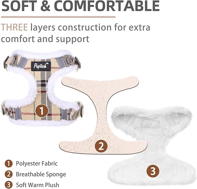 PUPTECK Dog Harness and Leash Set Medium Sized, Step in No Pull Adjustable Puppy Cat Harness Reflective Pet Vest
