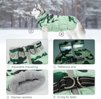Lelepet Warm Dog Winter Coat Dog Coats for Extra Large Dogs Waterproof Dogs Jacket with Harness Built in Reflective Cold Weather Coats Windproof Zip-Up Winter Fleece Vest Snowsuit Great Dane 3XL