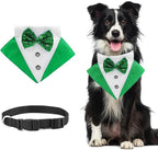 St.Patrick's Day Dog Tuxedo Bandanas Costume Pet Green Irish Outfits Adjustable Saint Patrick's Day Dog Scarf Bow Tie Collar for Large Dogs Cats Cosplay Party Dress Doggie Bibs (Green, Large)