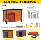 Aivituvin Heated Dog House Outdoor & Indoor Dog Kennel with Insulated Liner & Heating System for Winter Waterproof Large Dog Cage for Small & Medium & Large Dogs,Unique All-Around Iron Frame