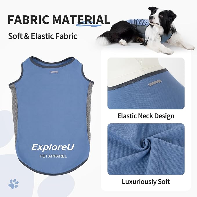 Dog Shirt, Cooling Vest Lightweight Breathable, Dog T-Shirts All-Season UV Protection Pet Clothes Quick Dry Soft Stretchy Pet Shirt Vest for Small Medium Large Dogs (Water Drop 1PC, X-Large)