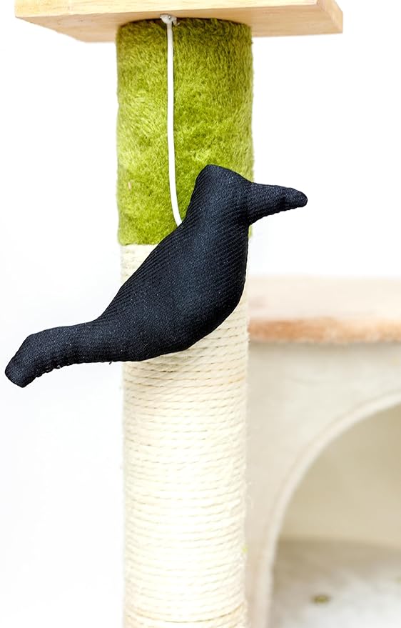HYABi 46.6 Inch Tall Flower Cat Tree Tower Condo Climbing for Indoor Cats Multi Level with Sisal Scratching Post Hammocks Pet House Play Home Furniture Platform