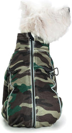 Fleece Dog Coat for Small Medium Dog,Pullover Pajamas Jumpsuit Bodysuit Puppy Coats with Legs, Pet Windproof Warm Cold Weather Jacket Full Body Vest Cozy Snowsuit Outfit Clothes (Camo, XXL)
